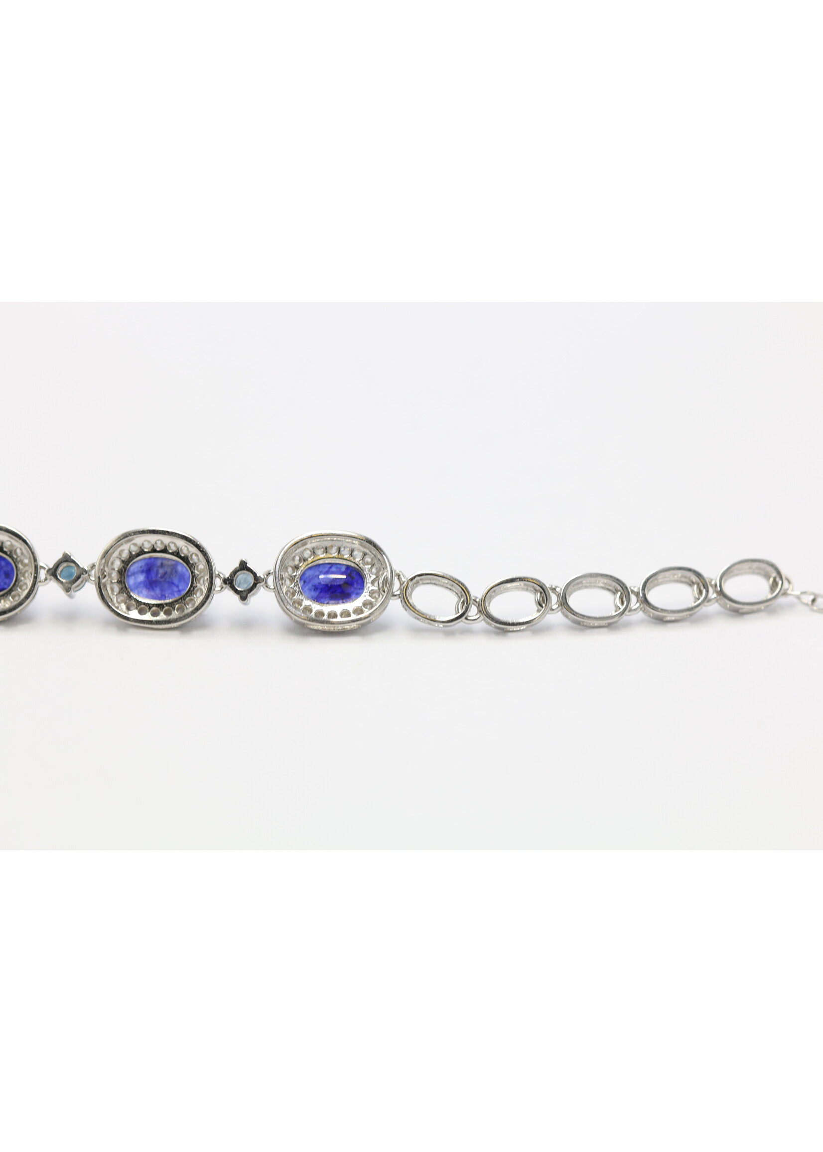 Bracelet en argent 925 rhodié serti de saphirs naturels