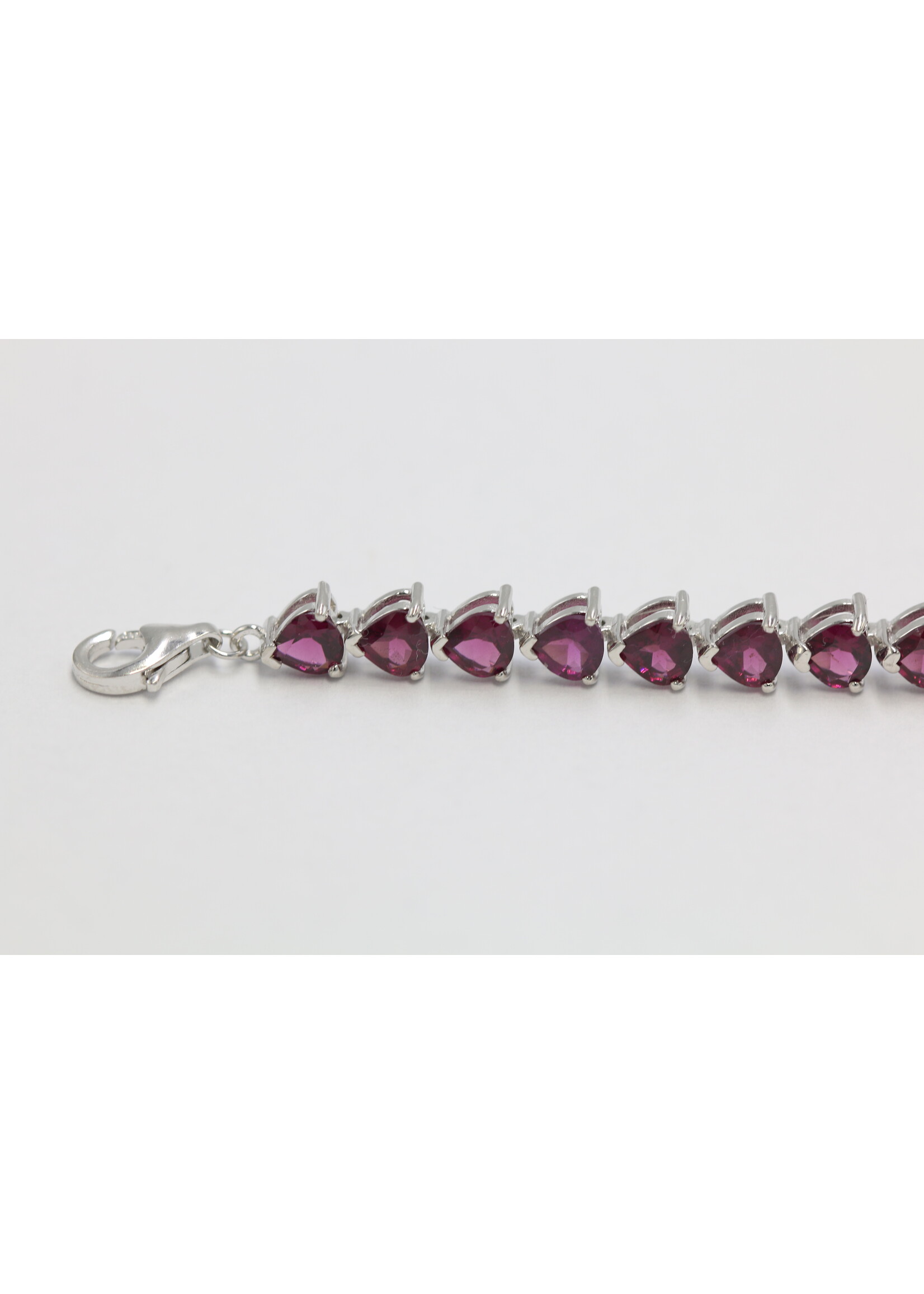 Bracciale in argento rodiato 925 con rodoliti naturali -