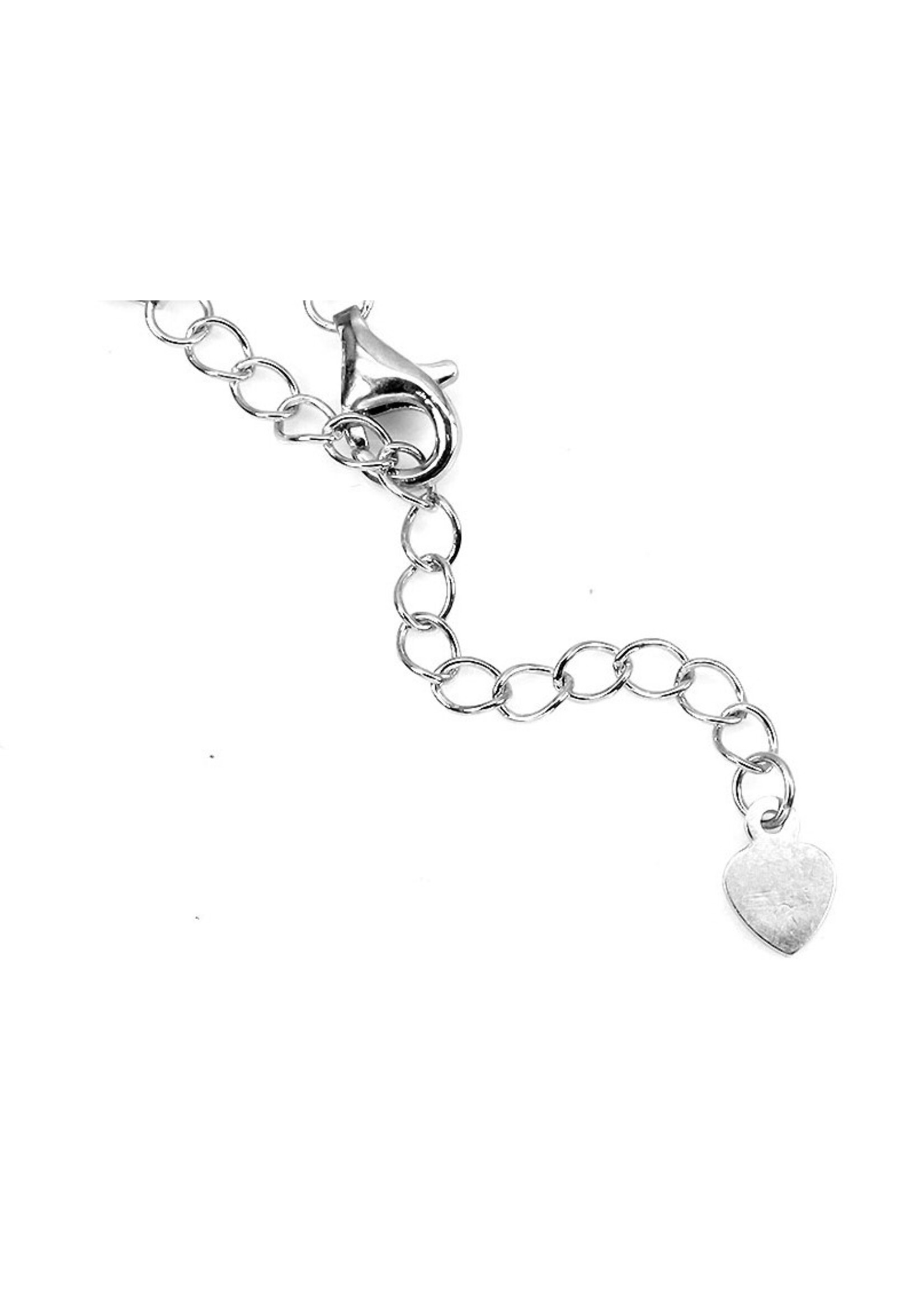 Bracciale in argento rodiato 925 con rodoliti naturali -