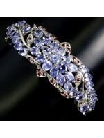 Bracelet with Tanzanites and Rhodolites