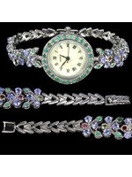 watch with Emerald and Tanzanite