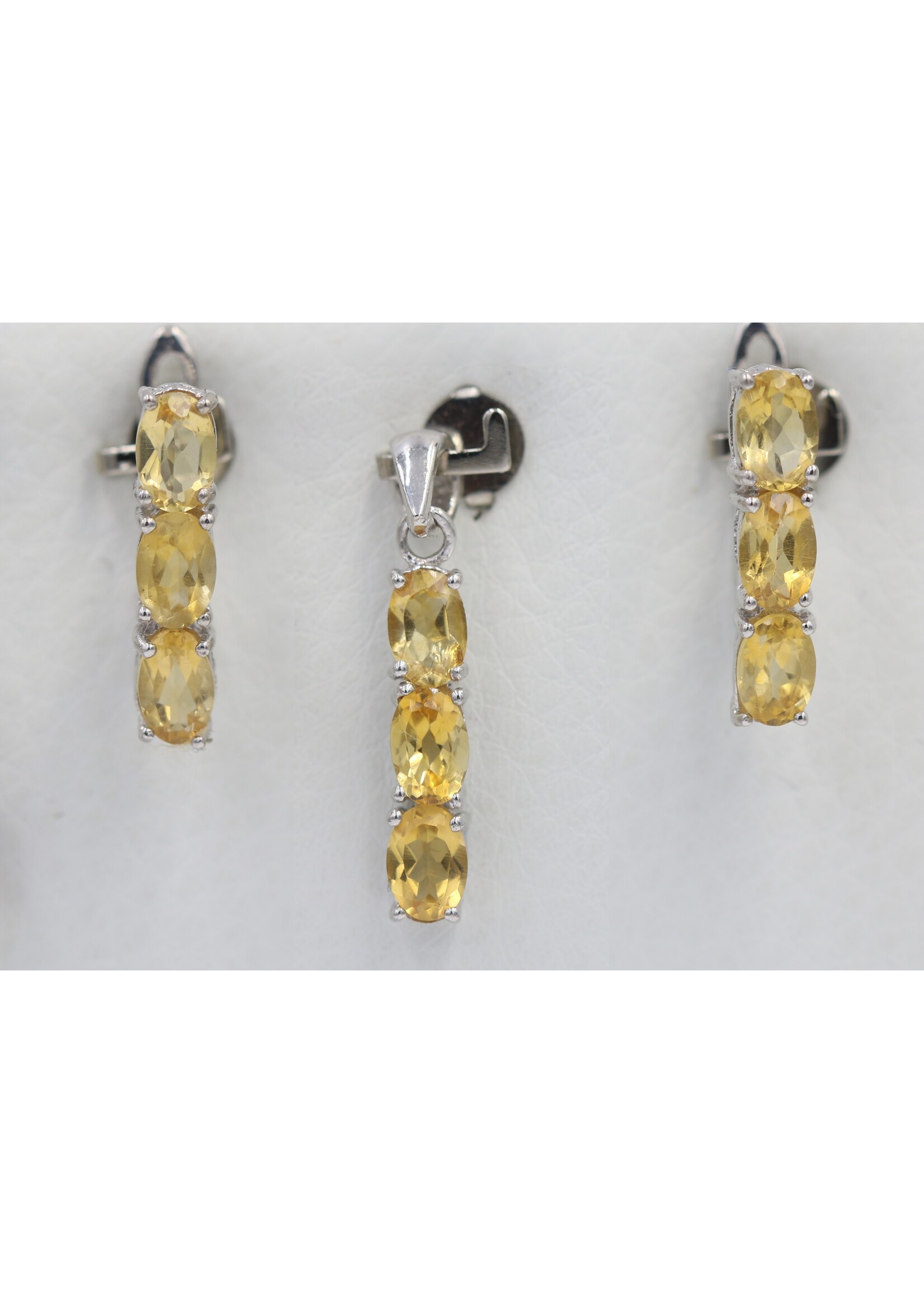 Set in argento rodiato 925 con citrino naturale