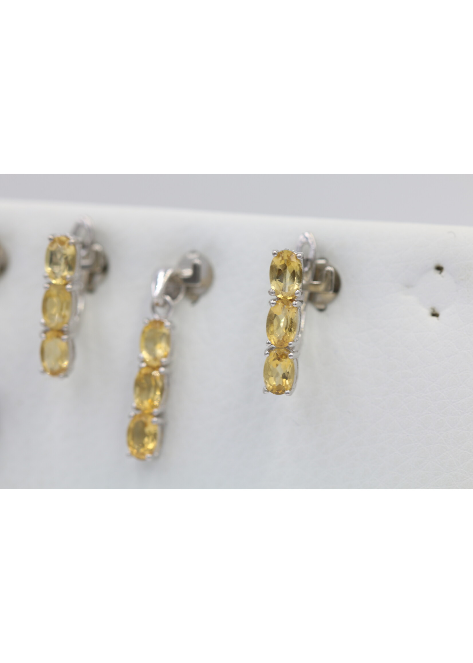 Set in argento rodiato 925 con citrino naturale