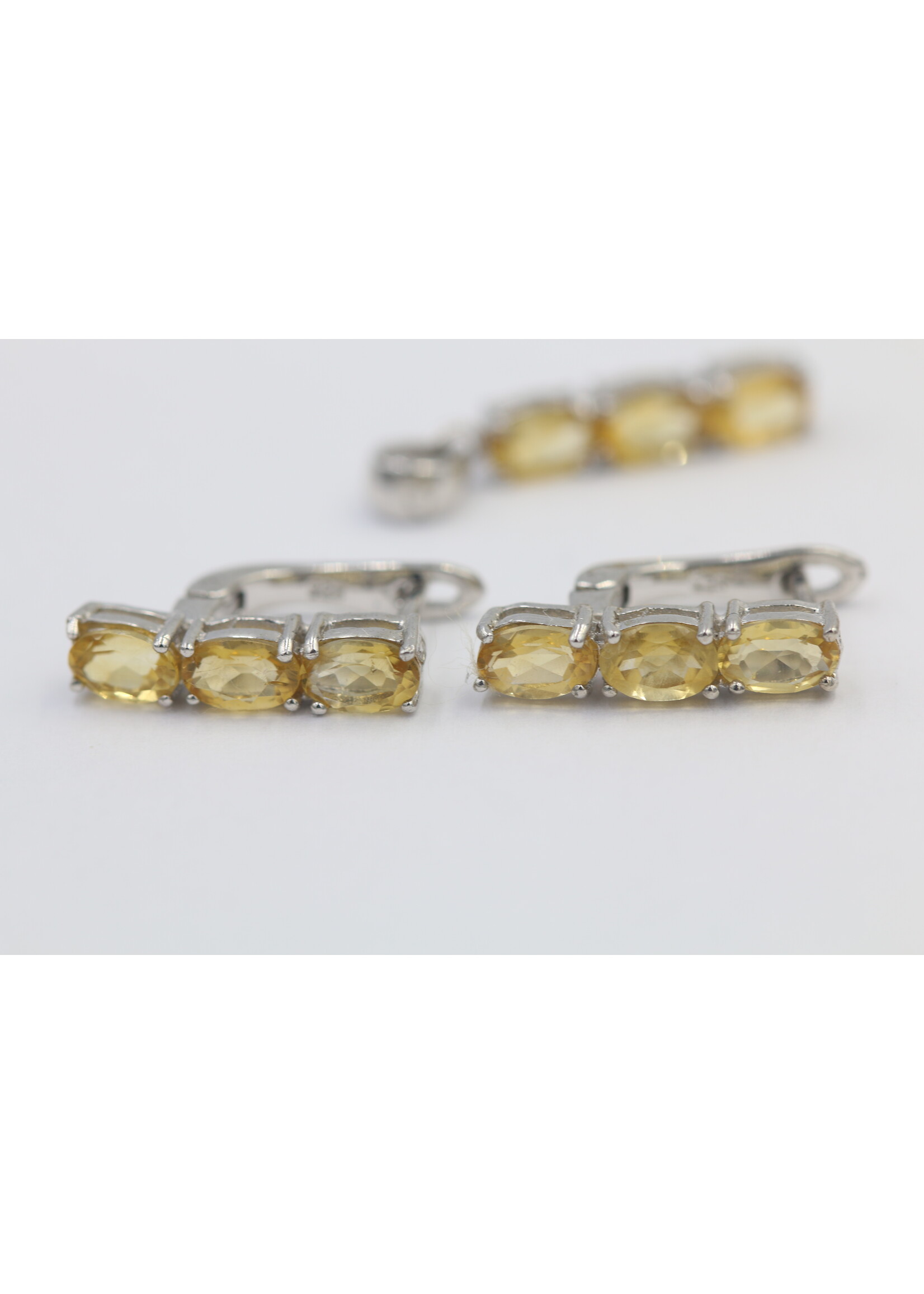 Set in argento rodiato 925 con citrino naturale