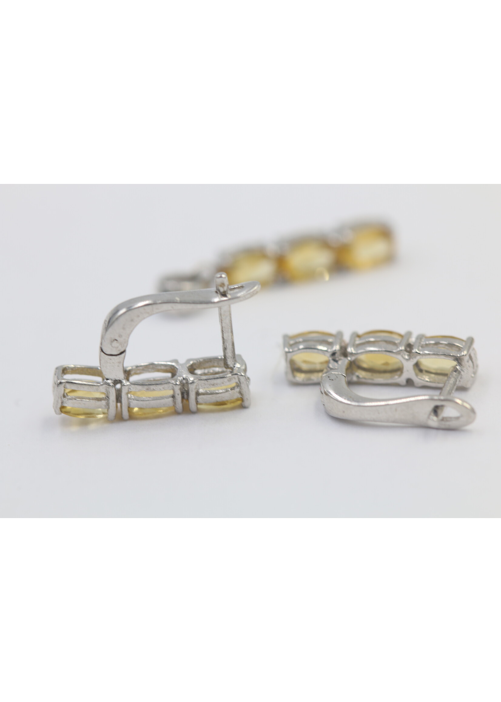 Set in argento rodiato 925 con citrino naturale