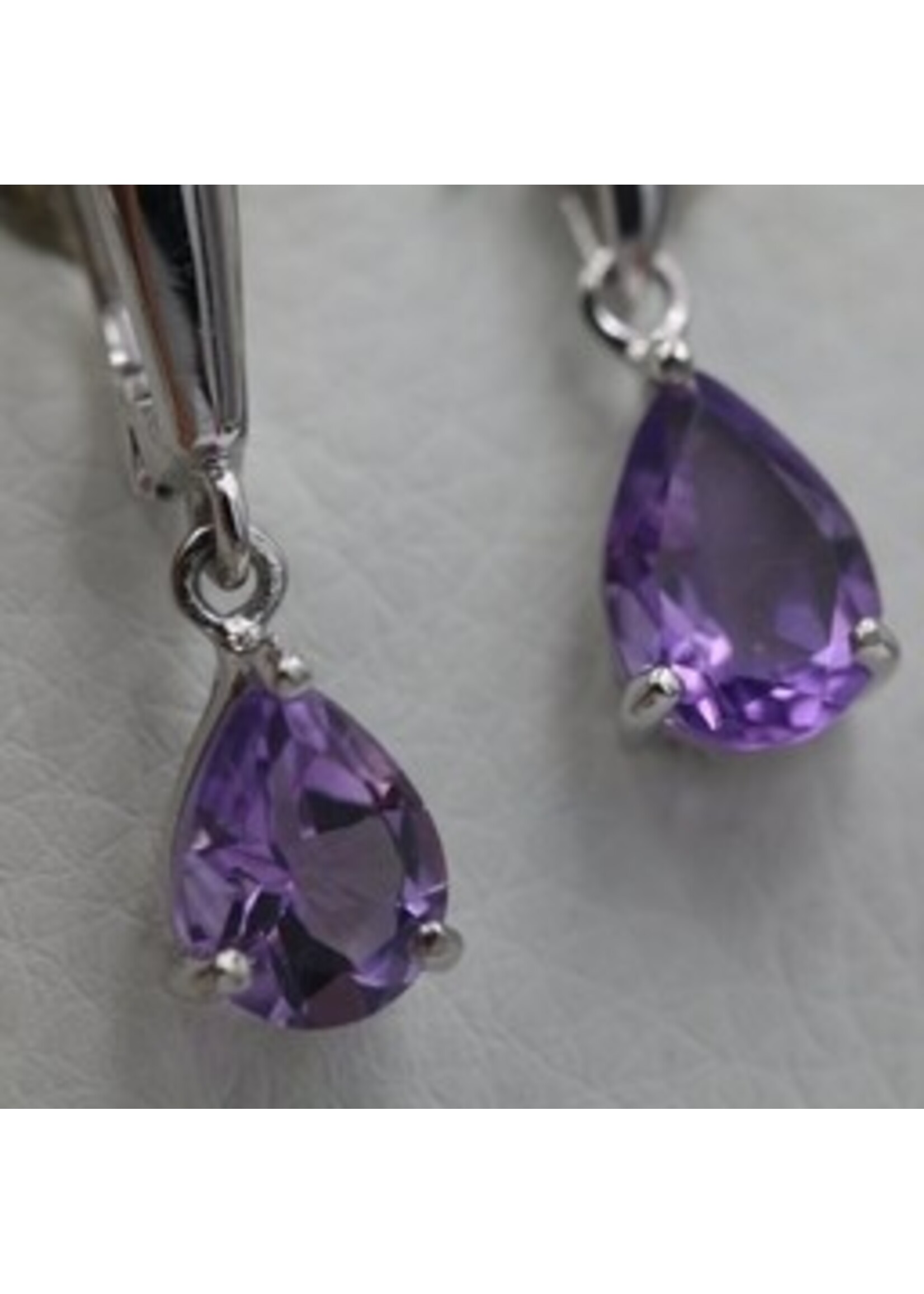 Set argento 925 rodiato set con ametista naturale