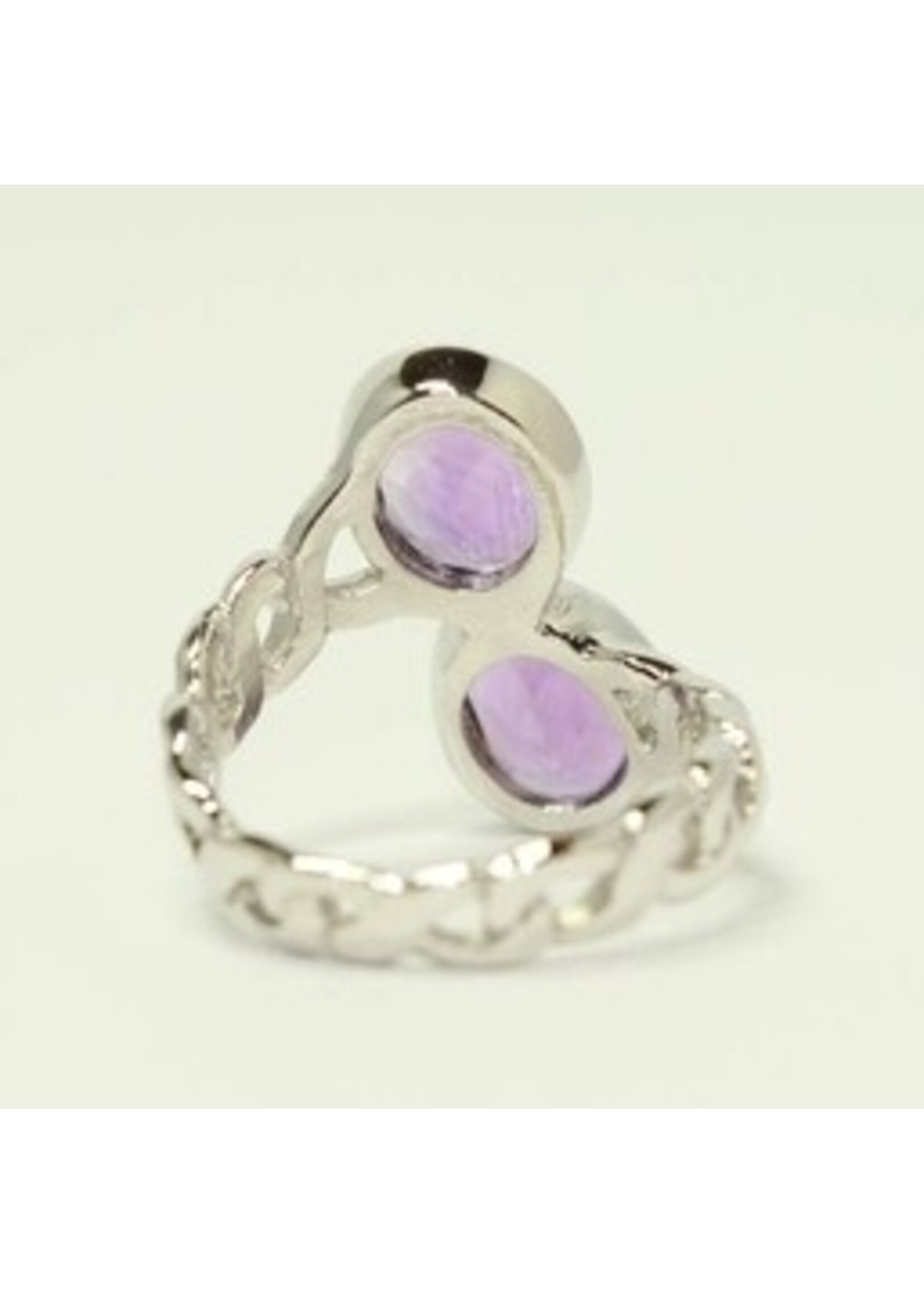 925 rhodium silver ring set with natural Amethyst -
