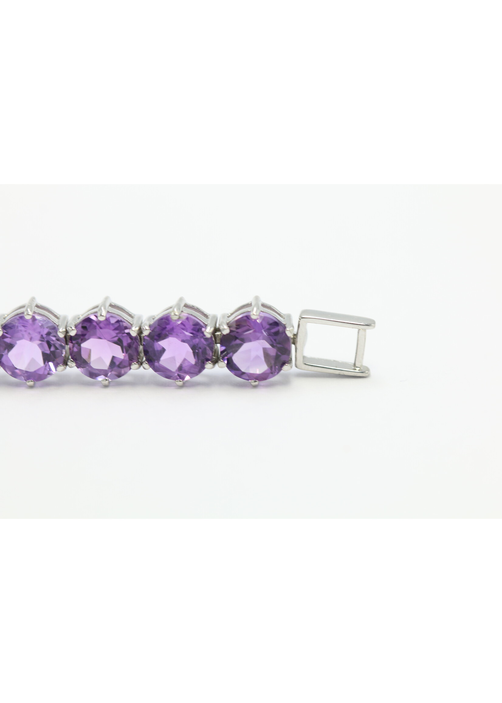 Bracciale in argento rodiato 925 con ametiste naturali -