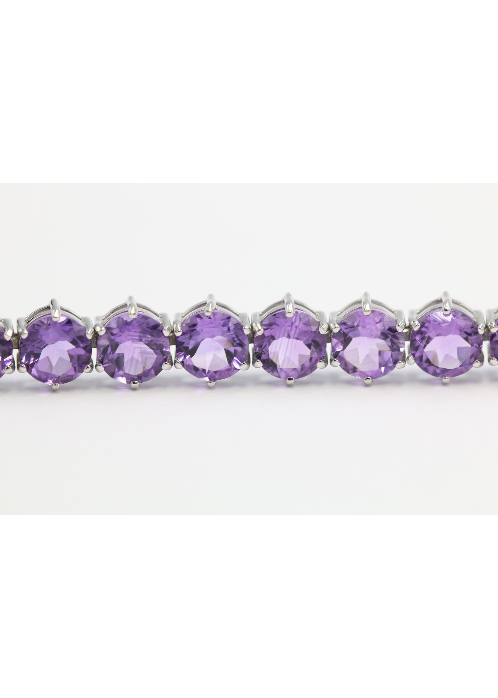 Bracciale in argento rodiato 925 con ametiste naturali -