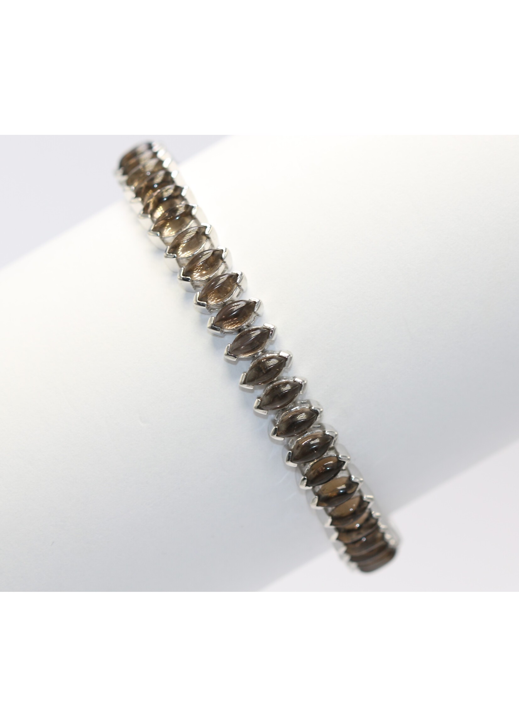 Bracelet en argent avec quartz fumé