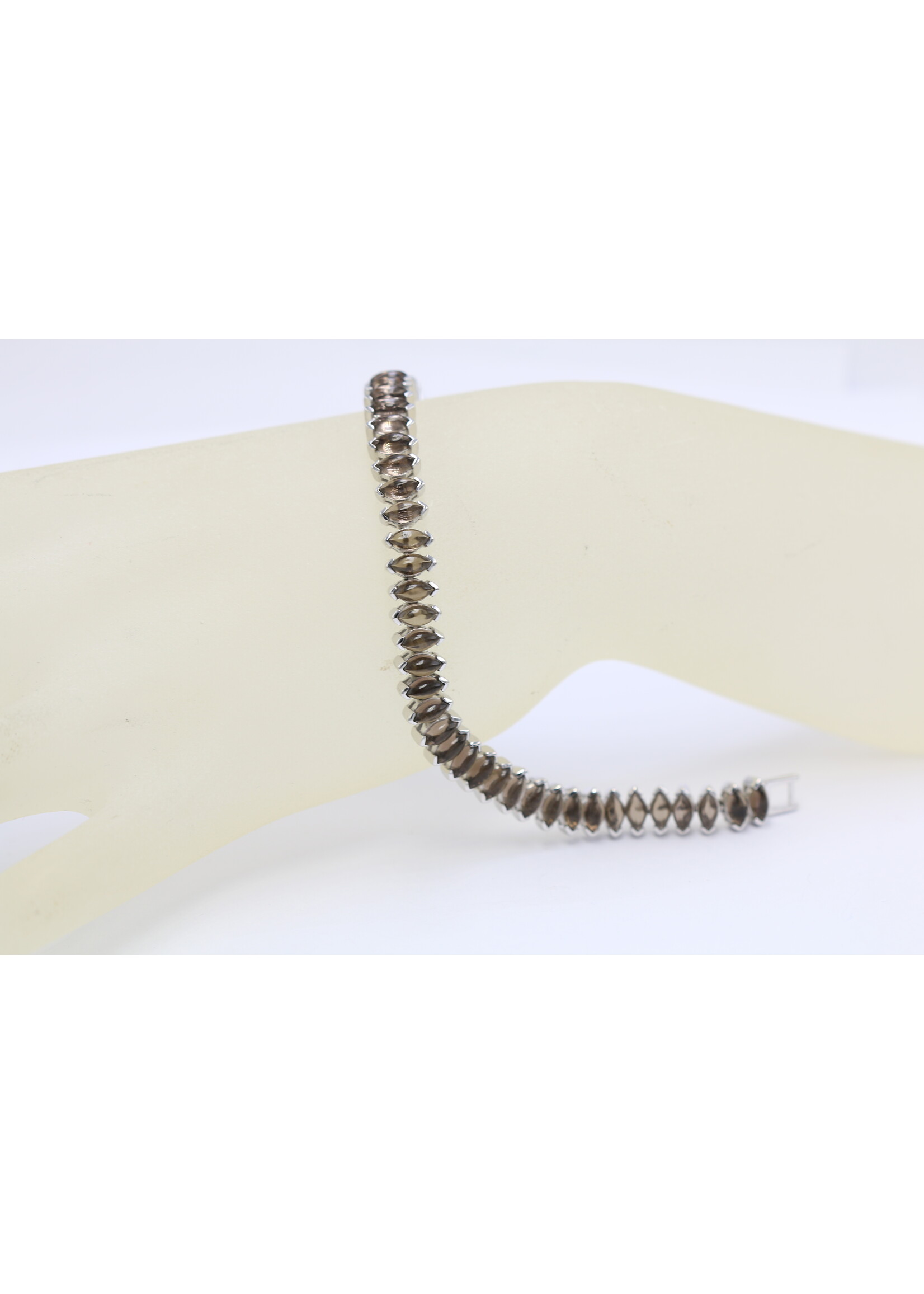 Bracelet en argent avec quartz fumé