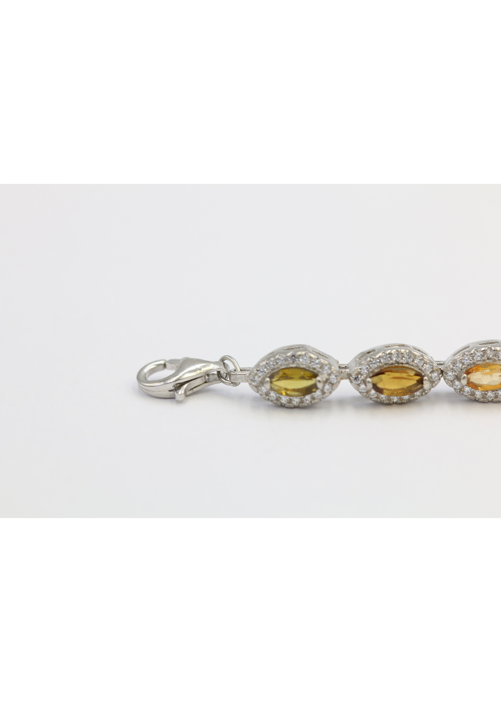 925 gerhodineerd zilveren Armband bezet met natuurlijke Multi-Kleur Toermalijnen