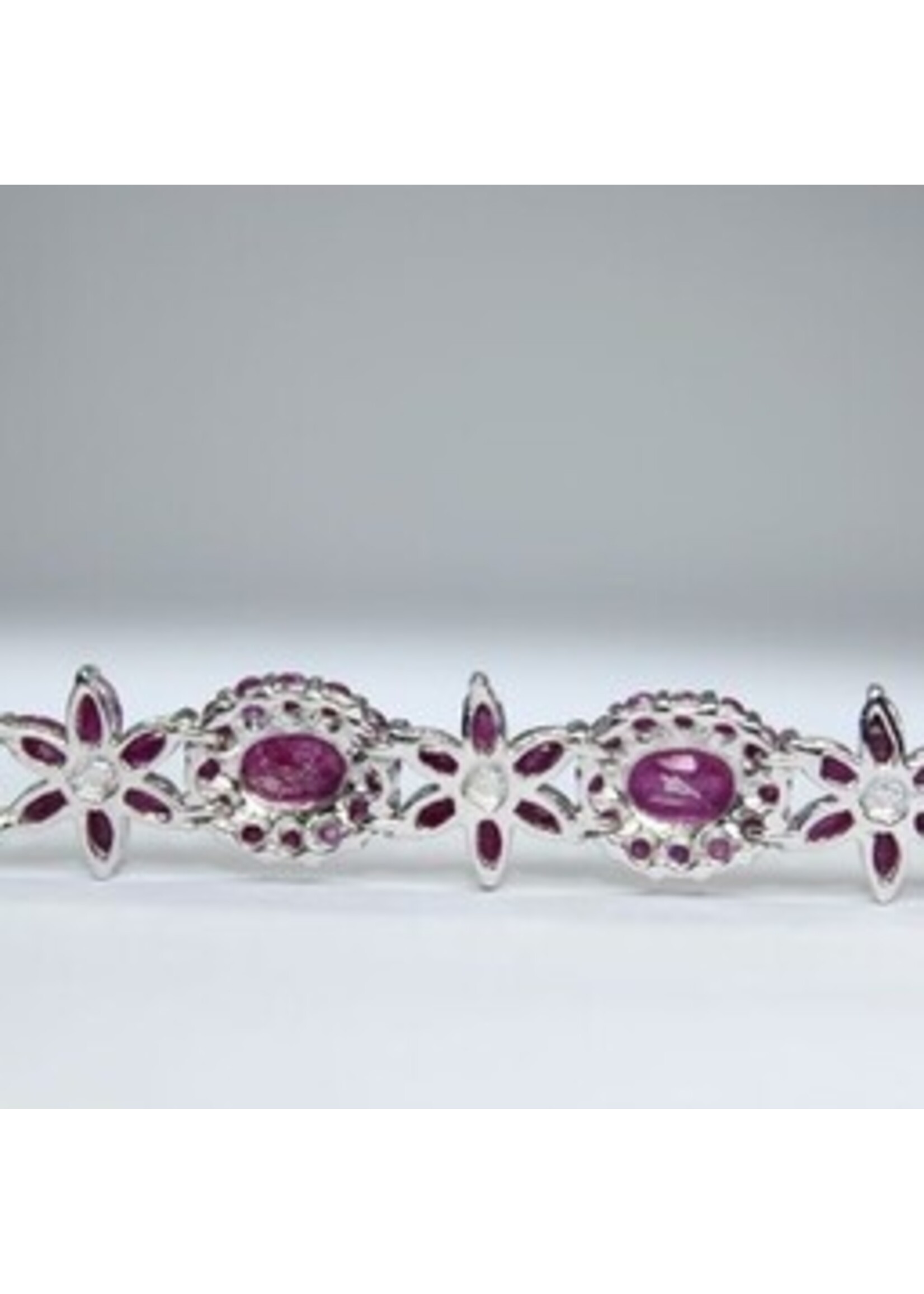 925 bracelet en argent rhodié serti de rubis naturel