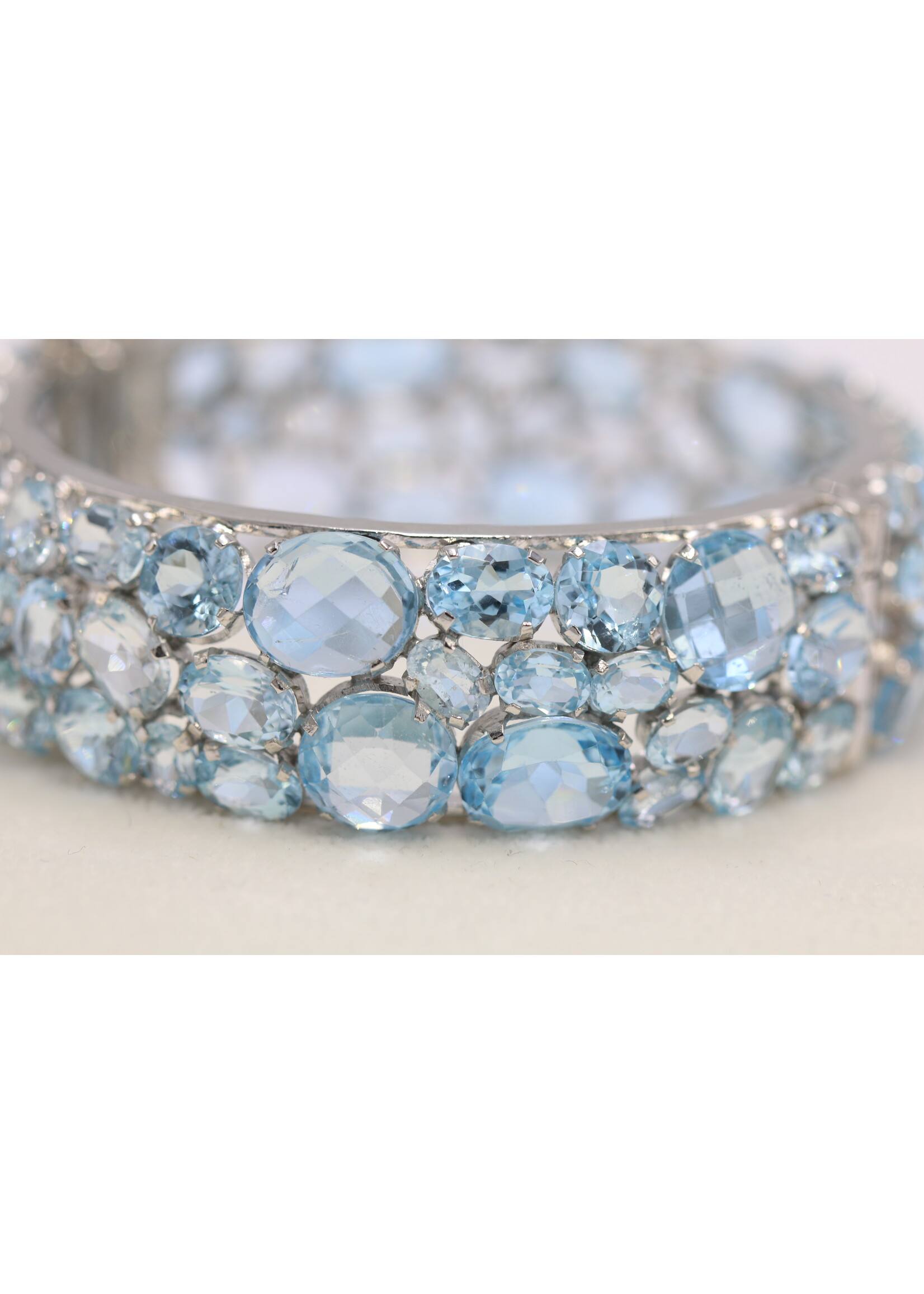 Silver Bracelet with Blue Topaz