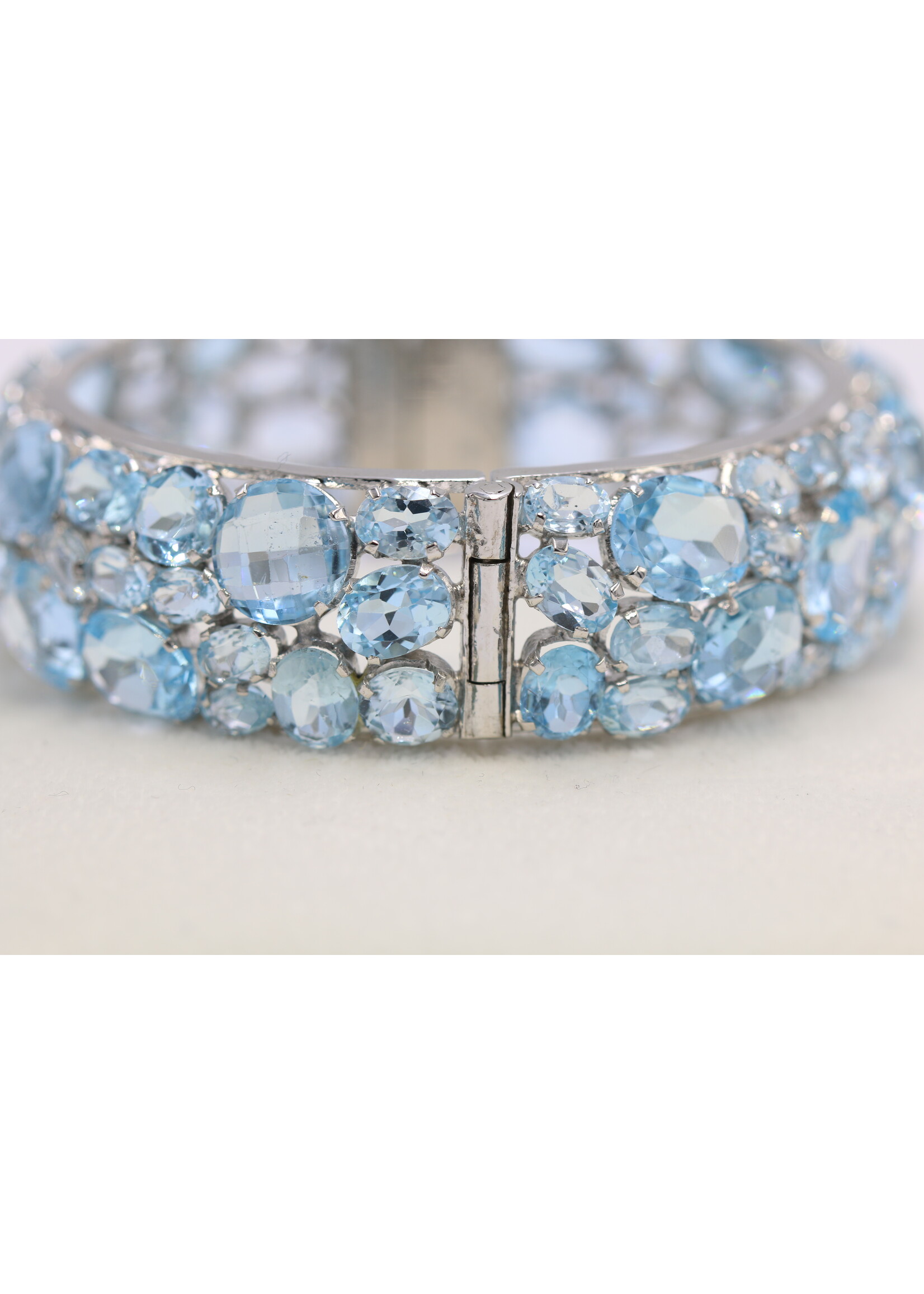 Silver Bracelet with Blue Topaz