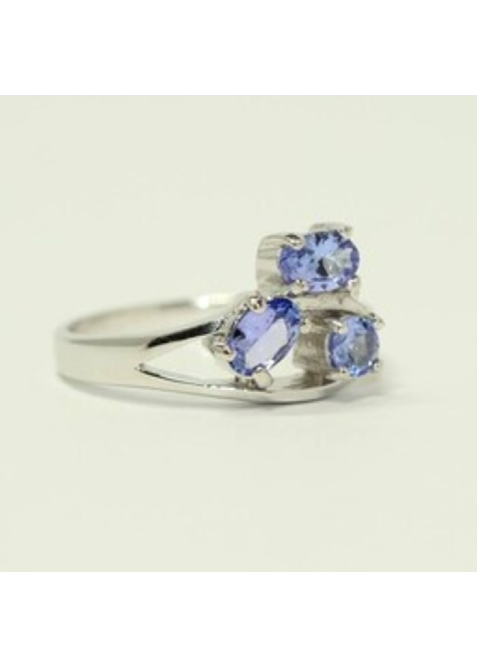 Anello in argento 925 rodiato set con Tanzanieten naturale