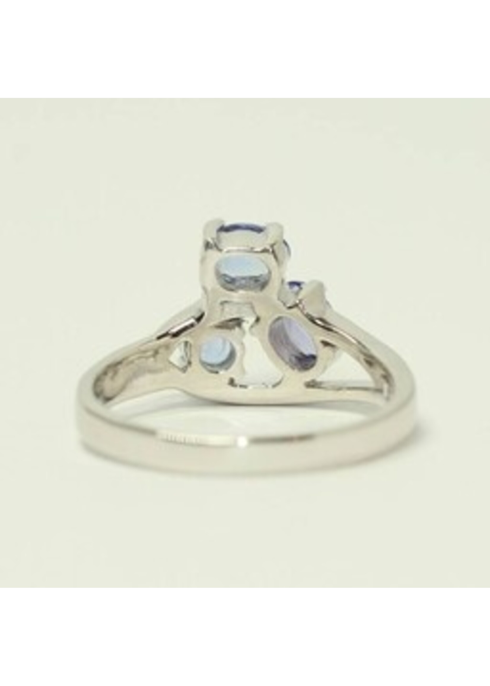 Anello in argento 925 rodiato set con Tanzanieten naturale