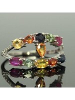 Ring met Multi-kleur Saffieren
