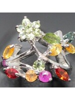 Ring met Multi-kleur Saffieren