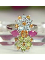 Ring bezet met multi-edelstenen