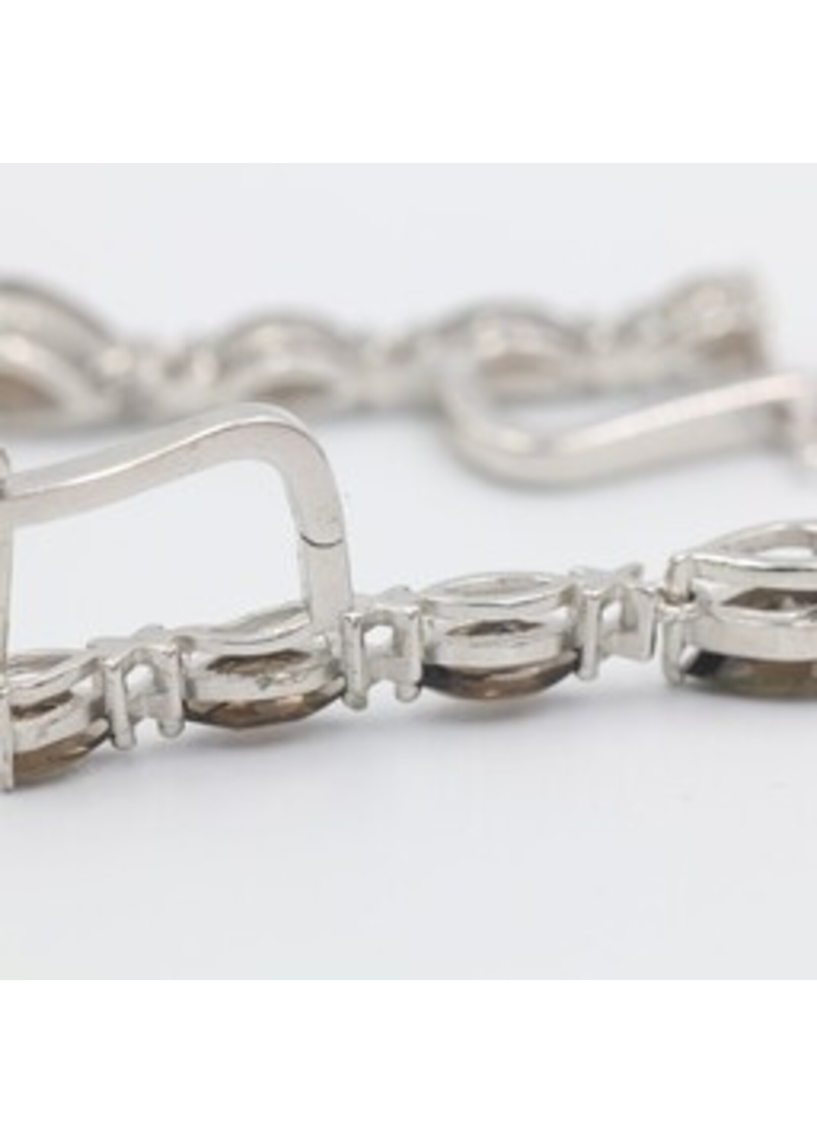 925 boucles d'oreilles en argent rhodié serti de naturel Smoky Quartz