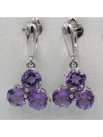 Boucles d'oreilles serties d'Améthystes