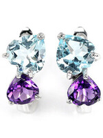 Earrings with Amethyst and Blue Topaz