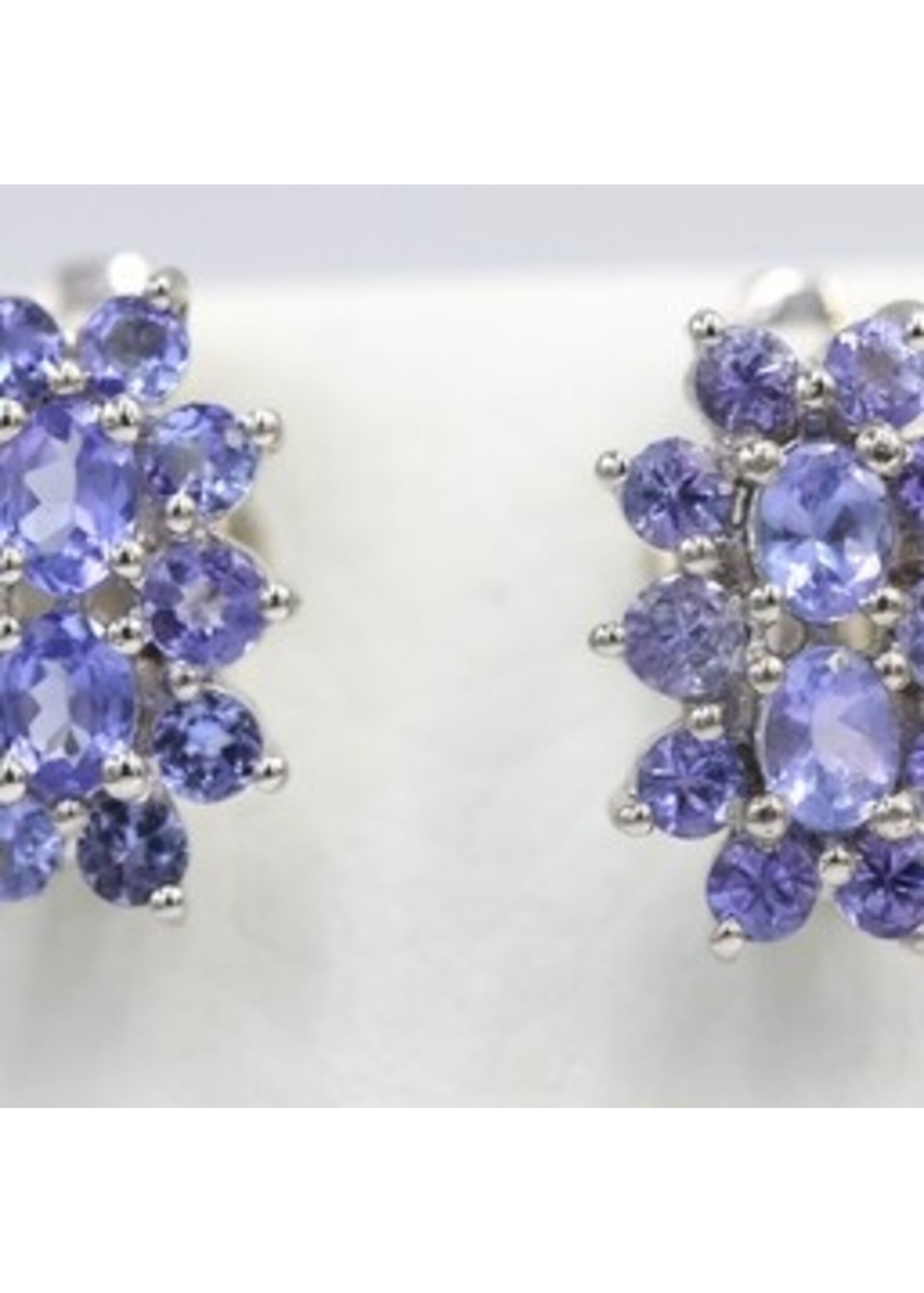 Earrings with Tanzanites