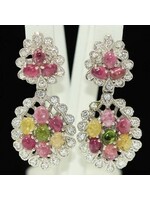 Earings set with natural toumaline