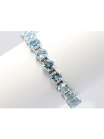 Zilveren 925 Armband bezet met natuurlijke Blauwe Topaas