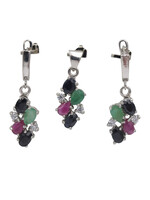 set with gemstones