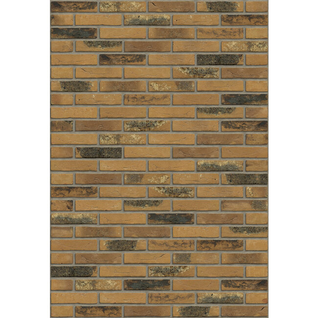 Macaroon Yellow Flame WF baksteenstrip HV/WF 21x5 cm - per m²