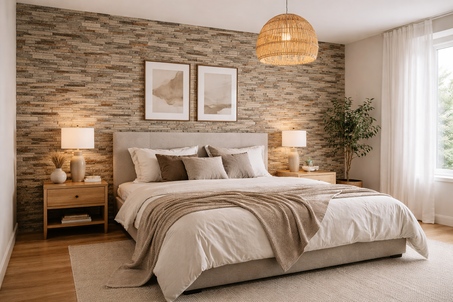 Steenstrips slaapkamer