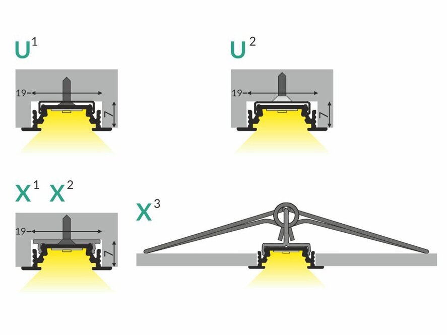 LINEA10 10mm Versenktes Led-Profil 1m-2m