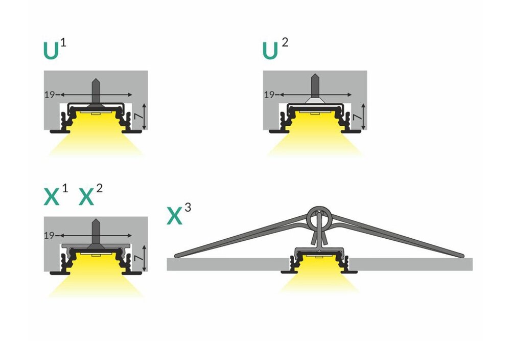 LINEA10 10mm Versenktes Led-Profil 1m-2m