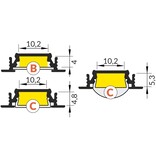 LINEA10 10mm Versenktes Led-Profil 1m-2m