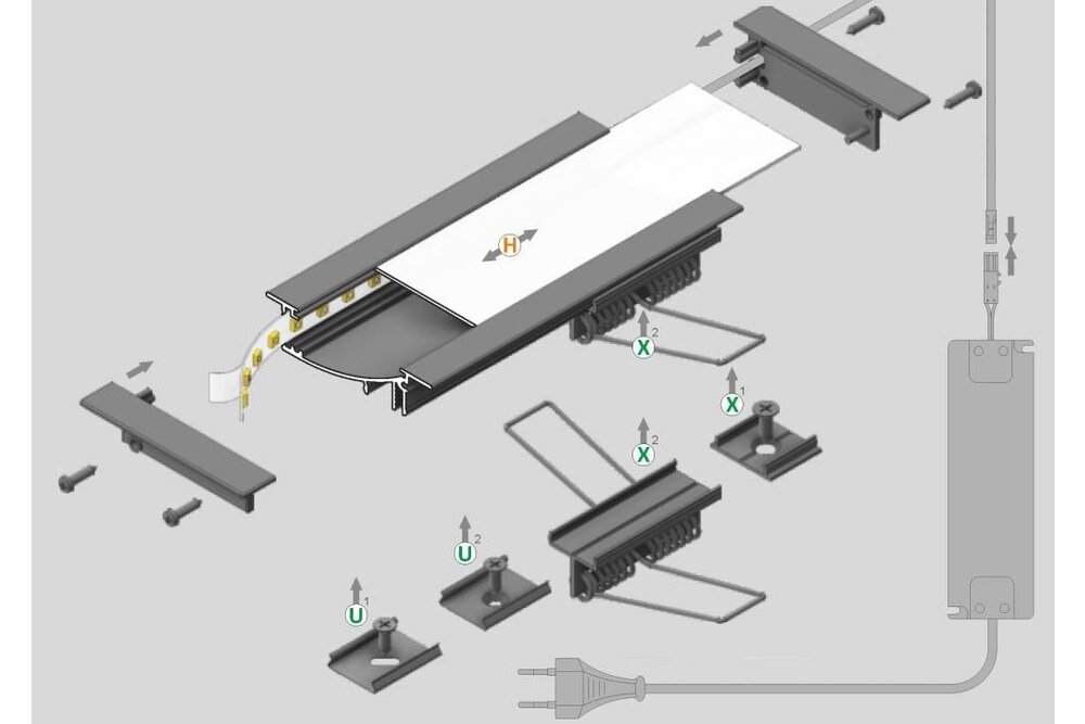 SMOOTH 10mm versenktes Led-Profil 1m-2m