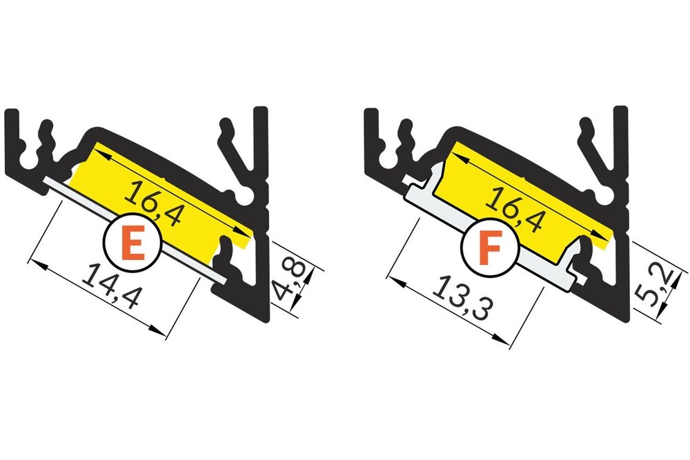 ANGLE14 14mm-Aufbau-LED-Profil 1m-2m