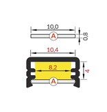 Abdeckung A Slide in 1m oder 2m Länge für das Profil CONTOUR