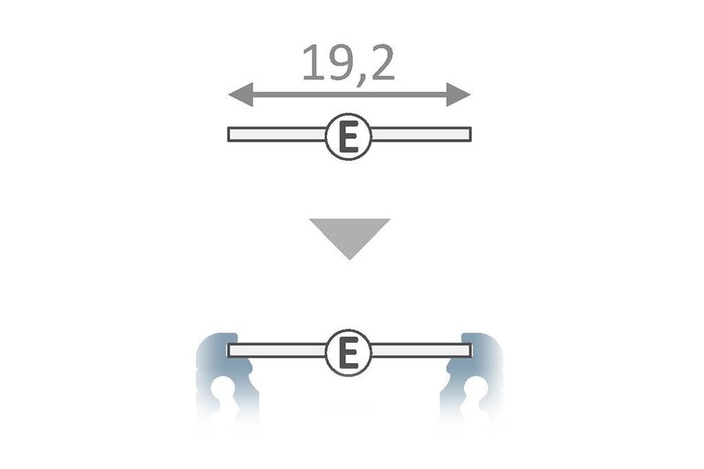 Abdeckung E Slide in 1m oder 2m Länge