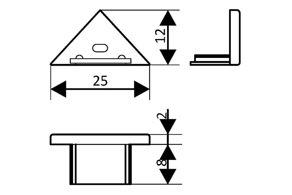 Endkappen für LED-Profil TRIAD Zweier-Satz, mit oder ohne Kabelloch