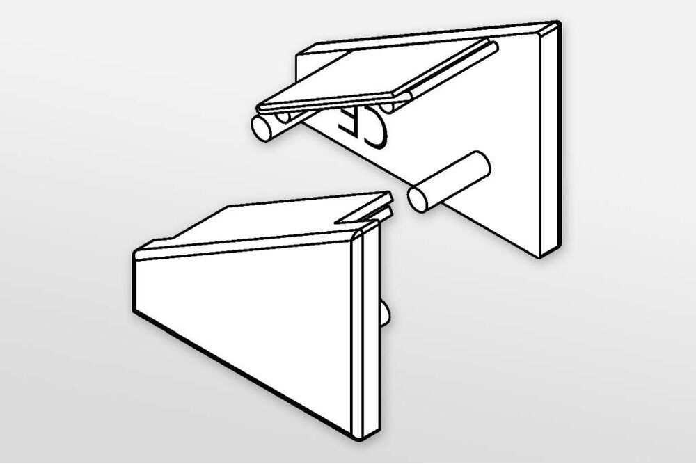 Endkappen für LED-Profil ANGLE Zweier-Satz, mit oder ohne Kabelloch