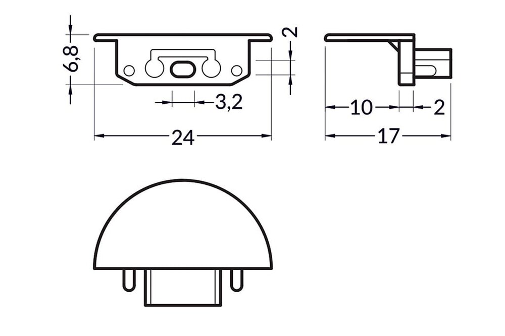 Endkappen für LED-Profil LINEA10 Zweier-Set