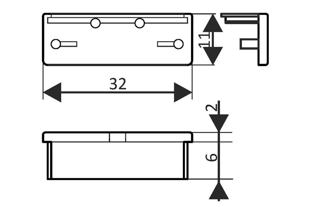 Endkappen für LED-Profil STRETCHED Zweier-Satz, mit oder ohne Kabelloch