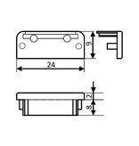 Endkappen für LED-Profil FLUID14 Zweier-Satz, mit oder ohne Kabelloch