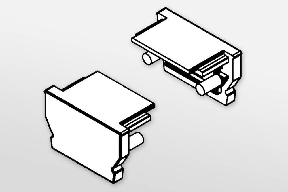 Endkappen für LED-Profil OMNI12, Zweier-Set, mit oder ohne Kabelloch