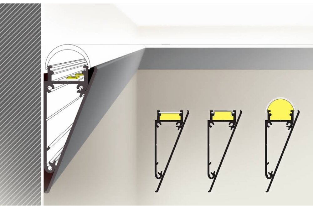 WALL 12mm LED-Anbauprofil 1-2m (weiß/alu)