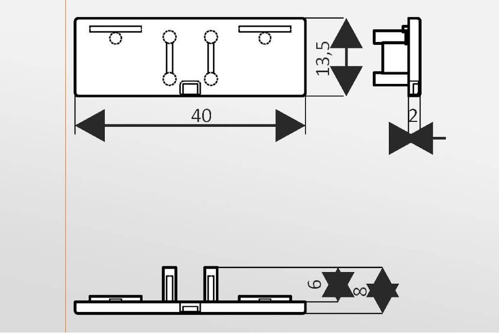 Endkappen für AMBI LED-Profil Zweier-Set, mit oder ohne Kabelloch