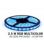 RGB-LED-Streifen 2,5 Meter, 150 LEDs Typ 5050 12V (IP65)