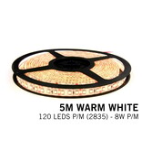Applamp Warmweißer LED-Streifen 120 Leds p.m. - 5M - Typ 2835 - IP20 - 12V - 8 W p.m.